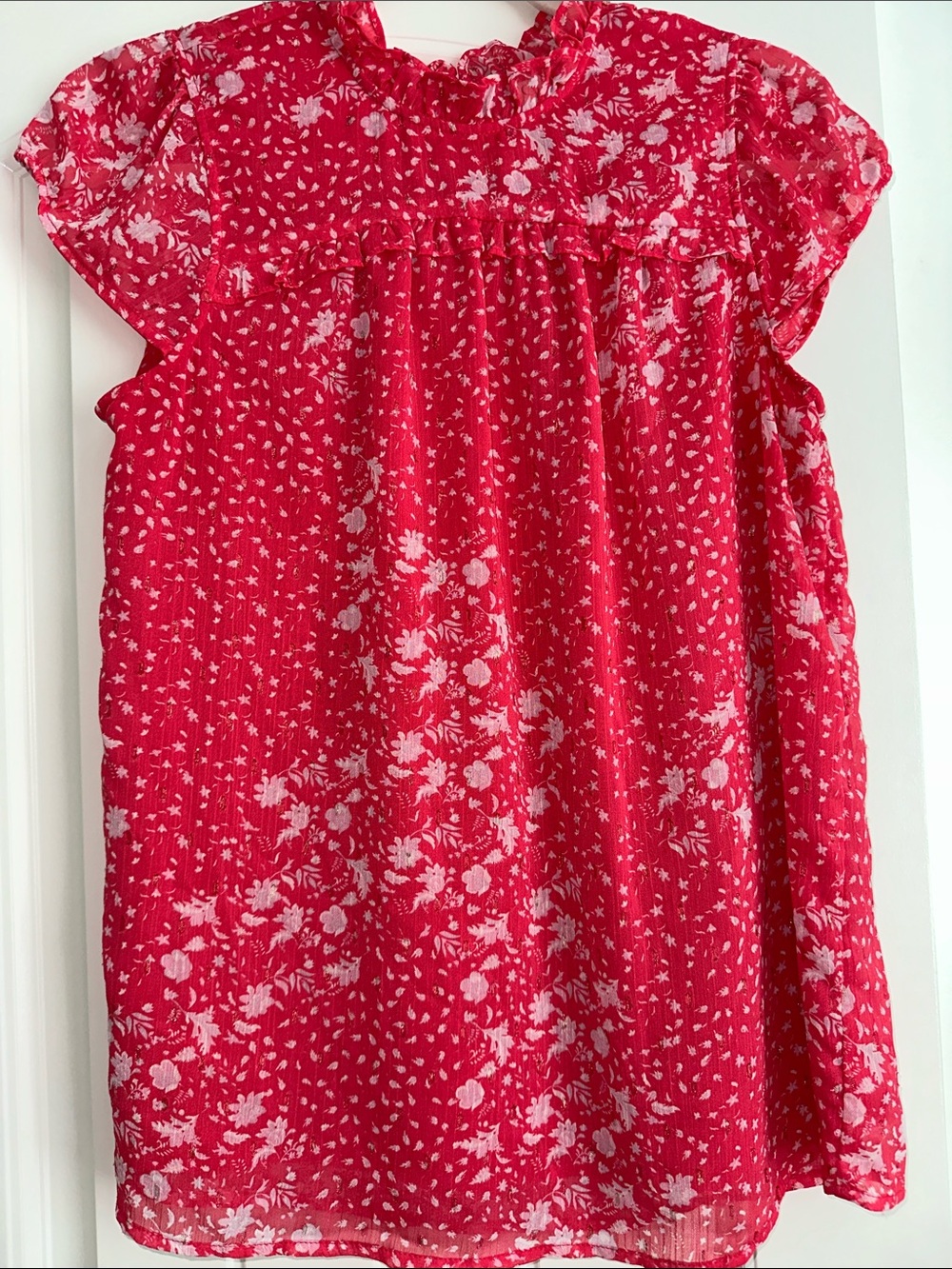 Joie Pink Floral Short Sleeve Blouse SP